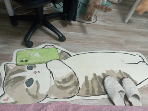 large size cute cartoon cat rug review from meowgicians