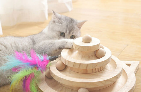 Cat Tracks Cat Toy - Fun Levels of Interactive Play - Circle Track with Moving Balls