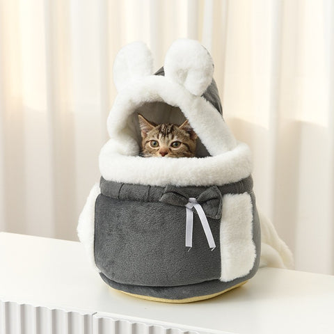 lovely gray cat carrier