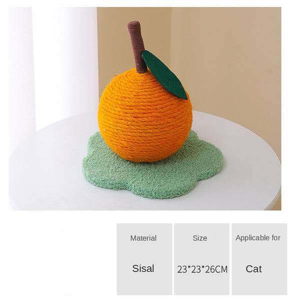 adorable orange sisal scratching post for cat