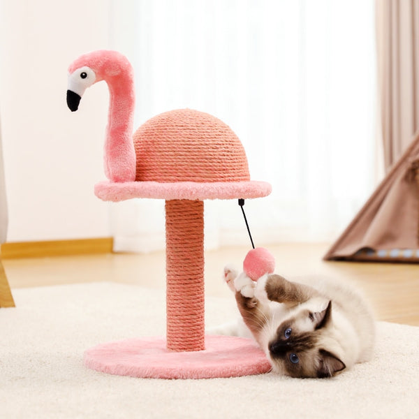adorable flamingo sisal scratcher for cat