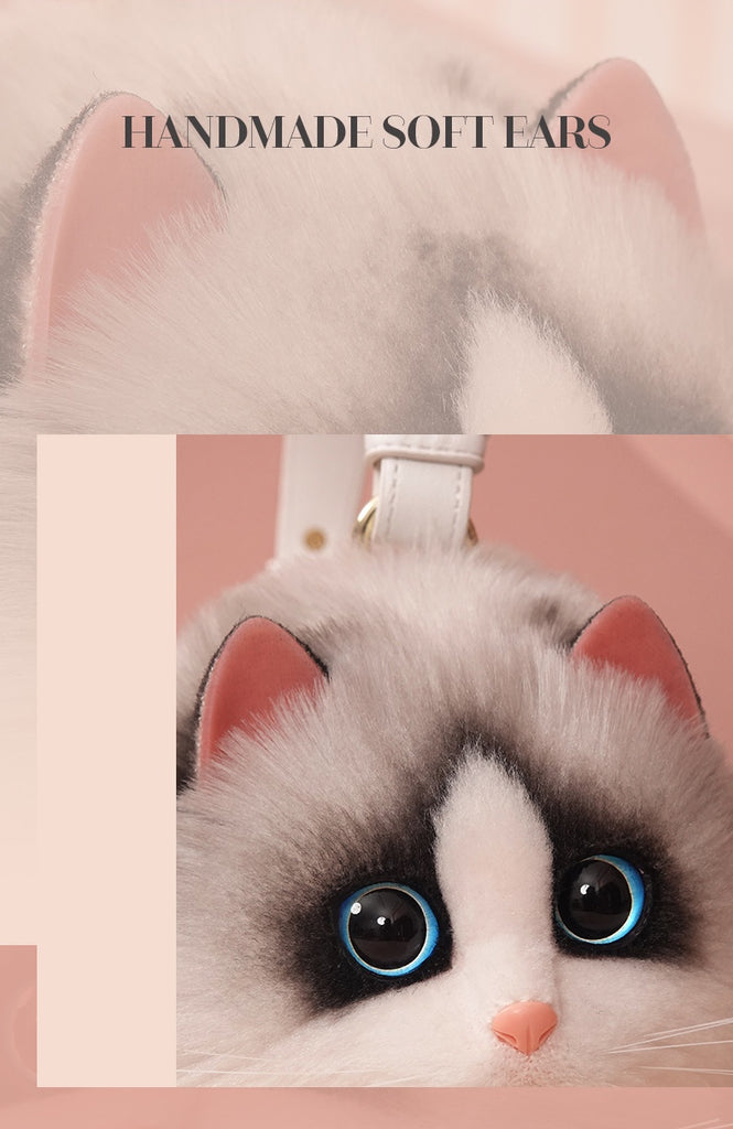 Amazingly Real Fluffy Cat Handbag - Handbag That 99% Like A Real Cat! Ragdoll Cat
