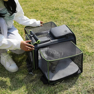 Lightweight Spacious Cat Carrier With Expandable Function - Meowgicians™ - Expandable Cat Carrier