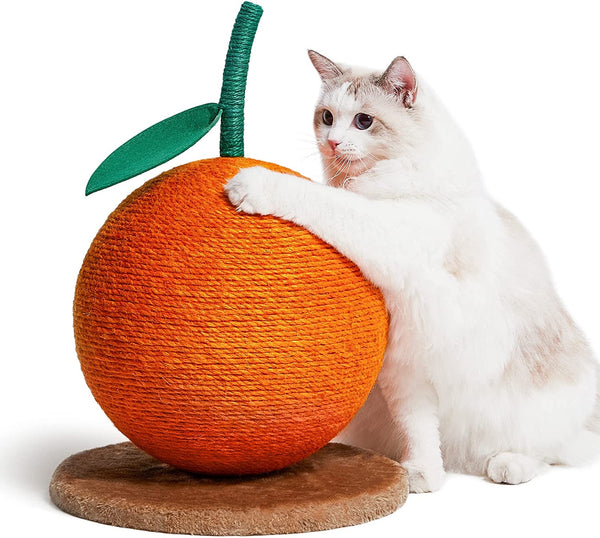 orange with leaf cat scratching toy