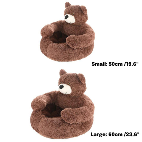 large hugging bear cat bed size chart