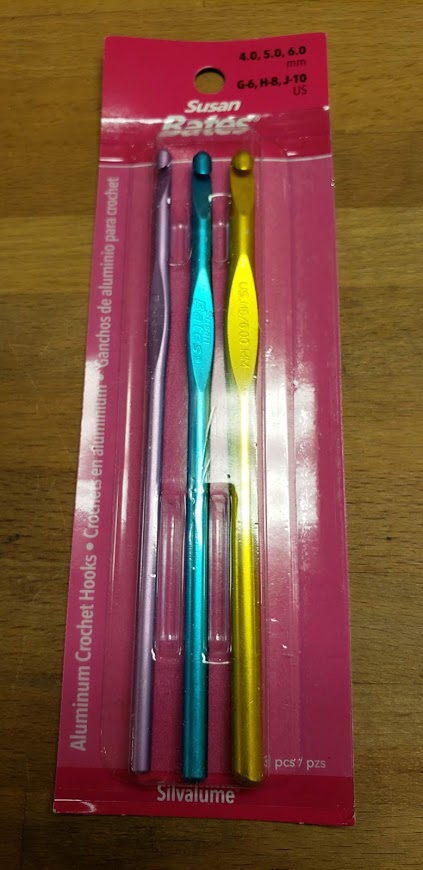 Susan Bates Silvalume Soft Ergonomic Crochet Hook Set L-11, M-13, N-15 12695