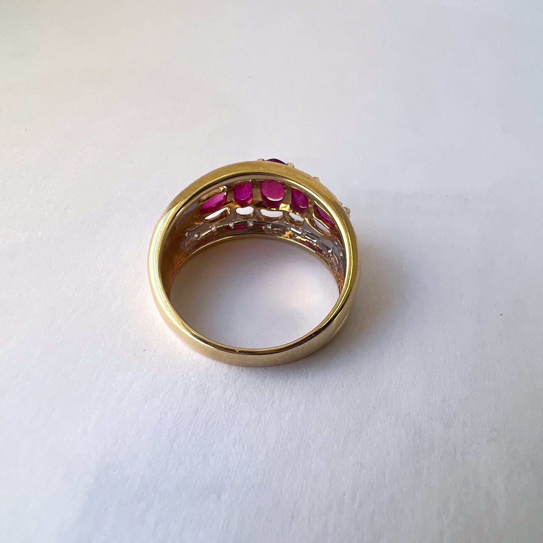 Vintage 5 Stone Ruby and Diamond Ring – Loup Vintage Jewels