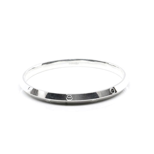 Indian Style Real Sterling Pure Silver Men's Bangle Bracelet - 6.4 CM