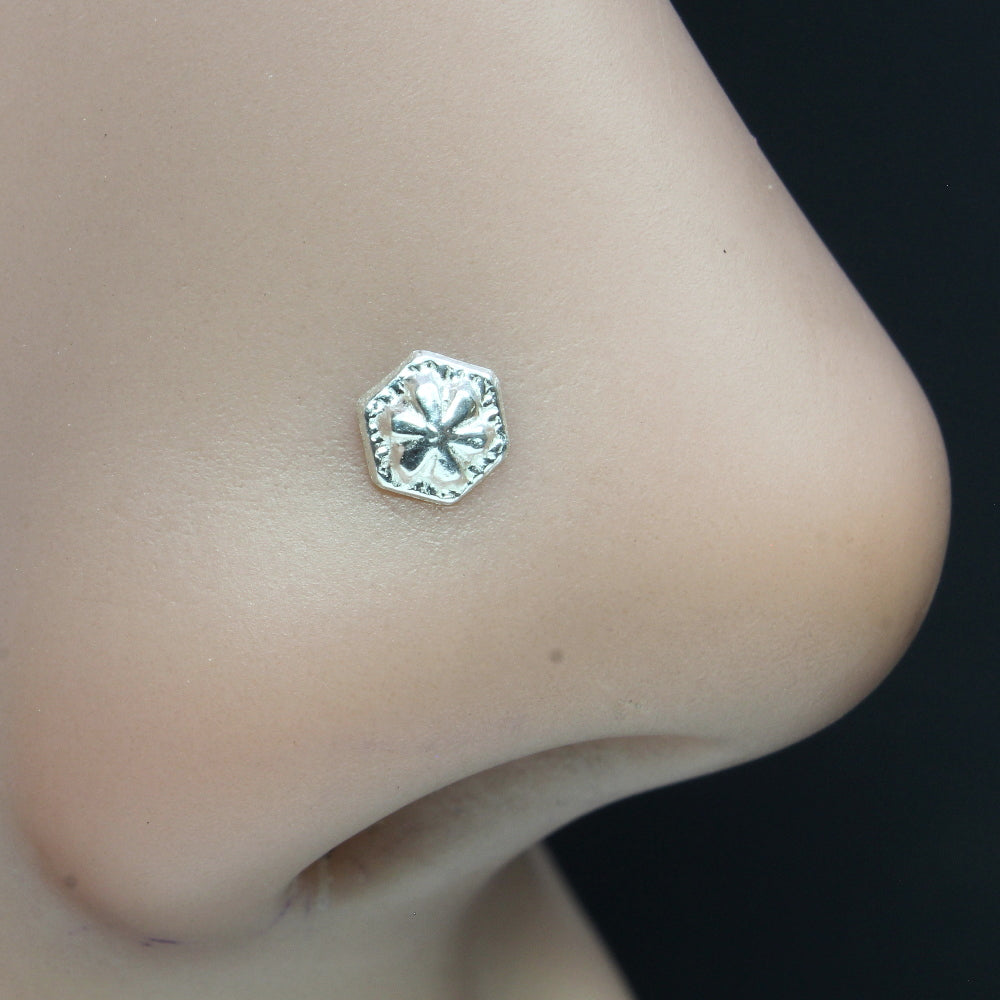 Indian Traditional Pure Silver Shankh Shape Beautiful Nose Pin For Womens |  eBay