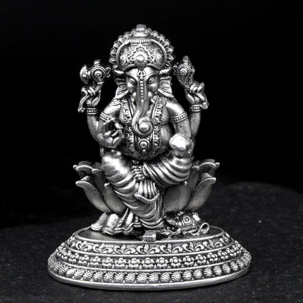 INTERNATIONAL GIFT International Gift Silver Ganesha Idol With Shehanais  And Tabla With Royal Luxury Velvet Box Packing Decorative Pieces (12 cm,  Silver) Decorative Showpiece - 12 cm Price in India - Buy