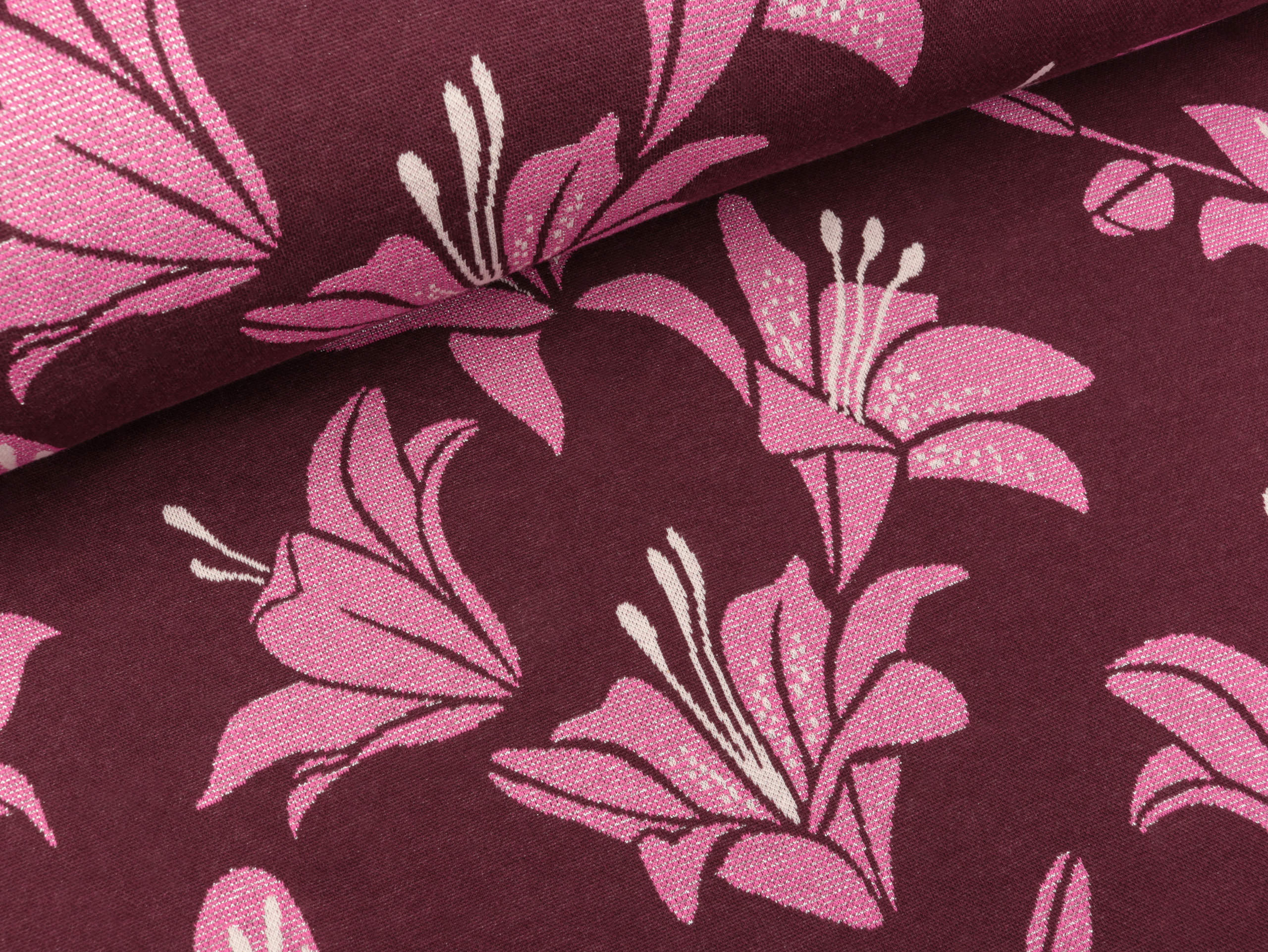 Hamburger Liebe 3 Farb Jacquardjersey Shine Like A Lily Bordeaux Das Hupfende Komma