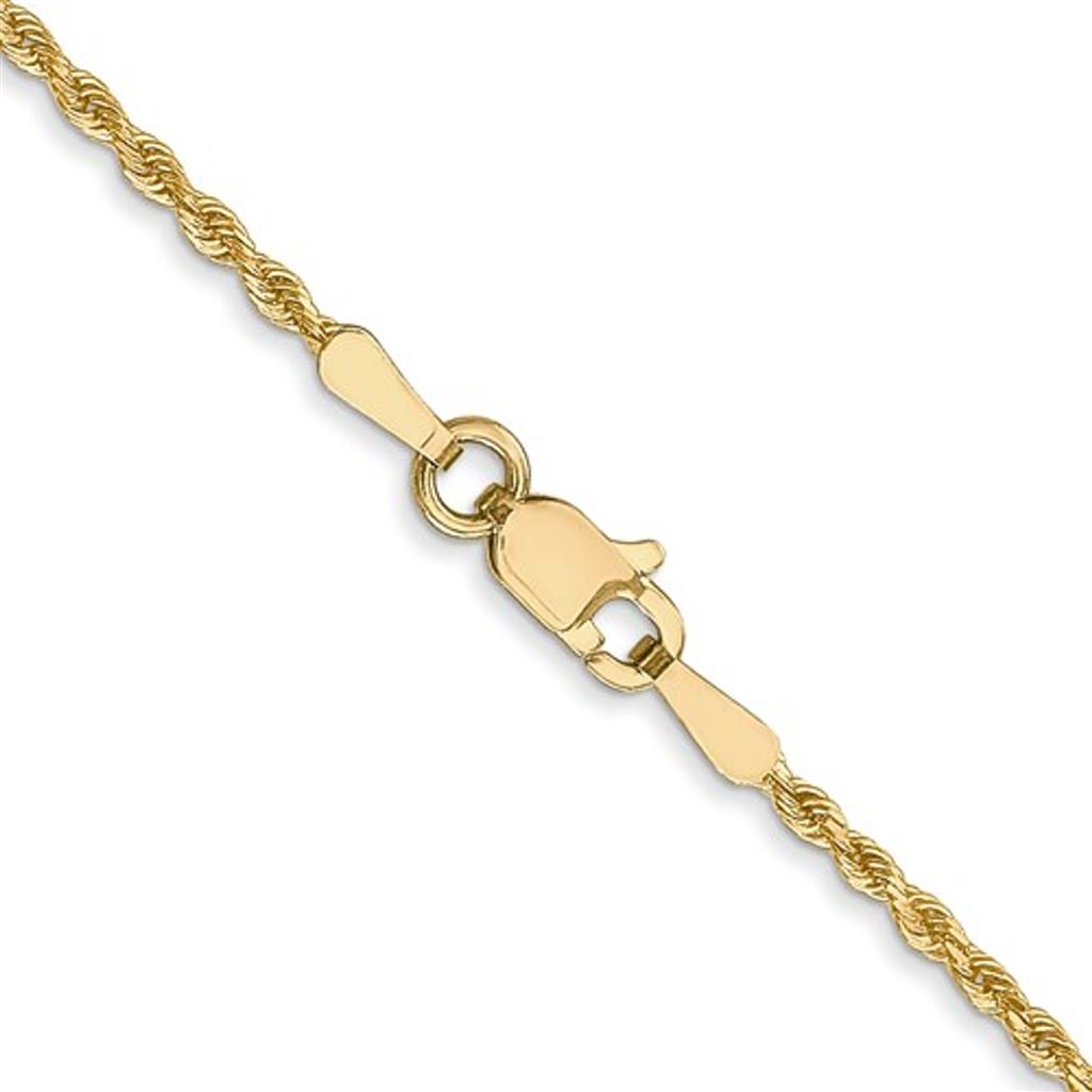 Nuragold 14k Yellow Gold 8mm Solid Rope Chain Diamond Cut Link Necklace,  Mens Jewelry 20