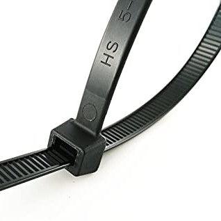 1000 pcs 6 inch 18 LBS UV black color outdoor / indoor wide size plastic cable zip ties