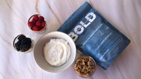 Bold yoghurt and muesli bowl ingredients 