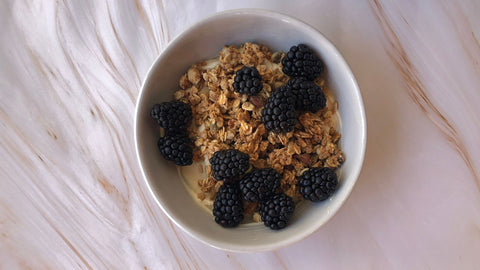 Bold yoghurt and muesli bowl ad berries