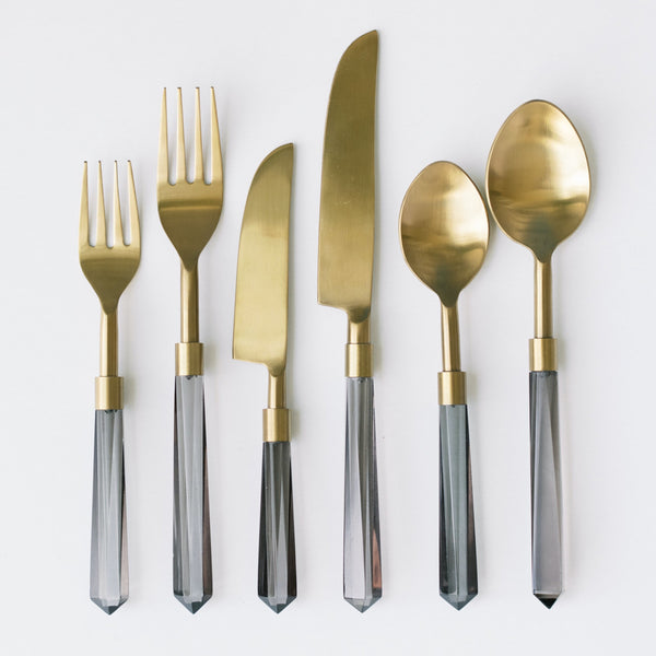 Emerald Essence Cutlery Sets - Premium Marble & Gold-tone Finish - Luxus  Heim