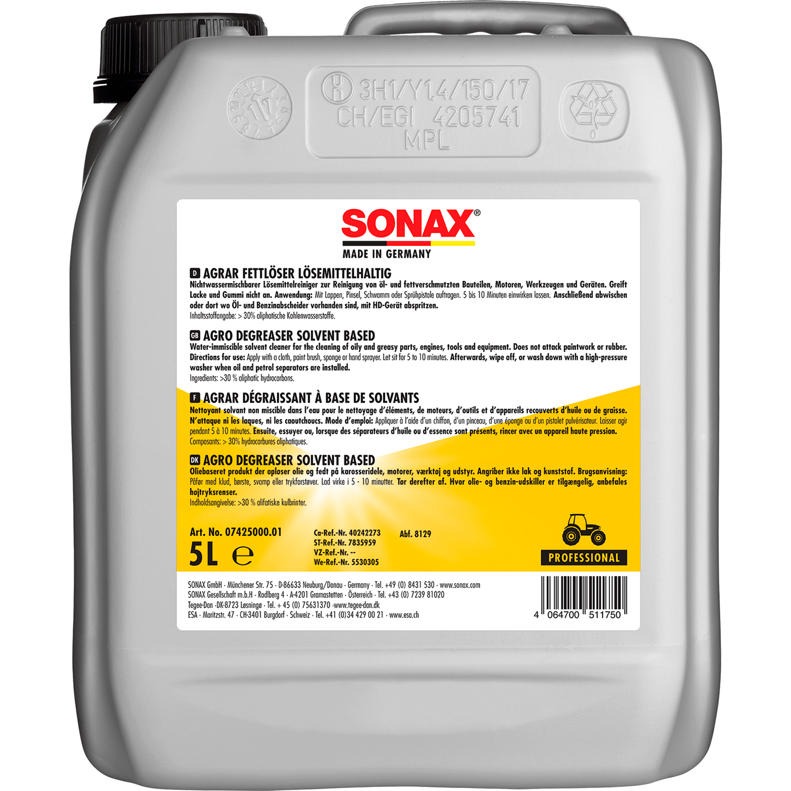 Billede af SONAX Agro Grease Dissolver 5L