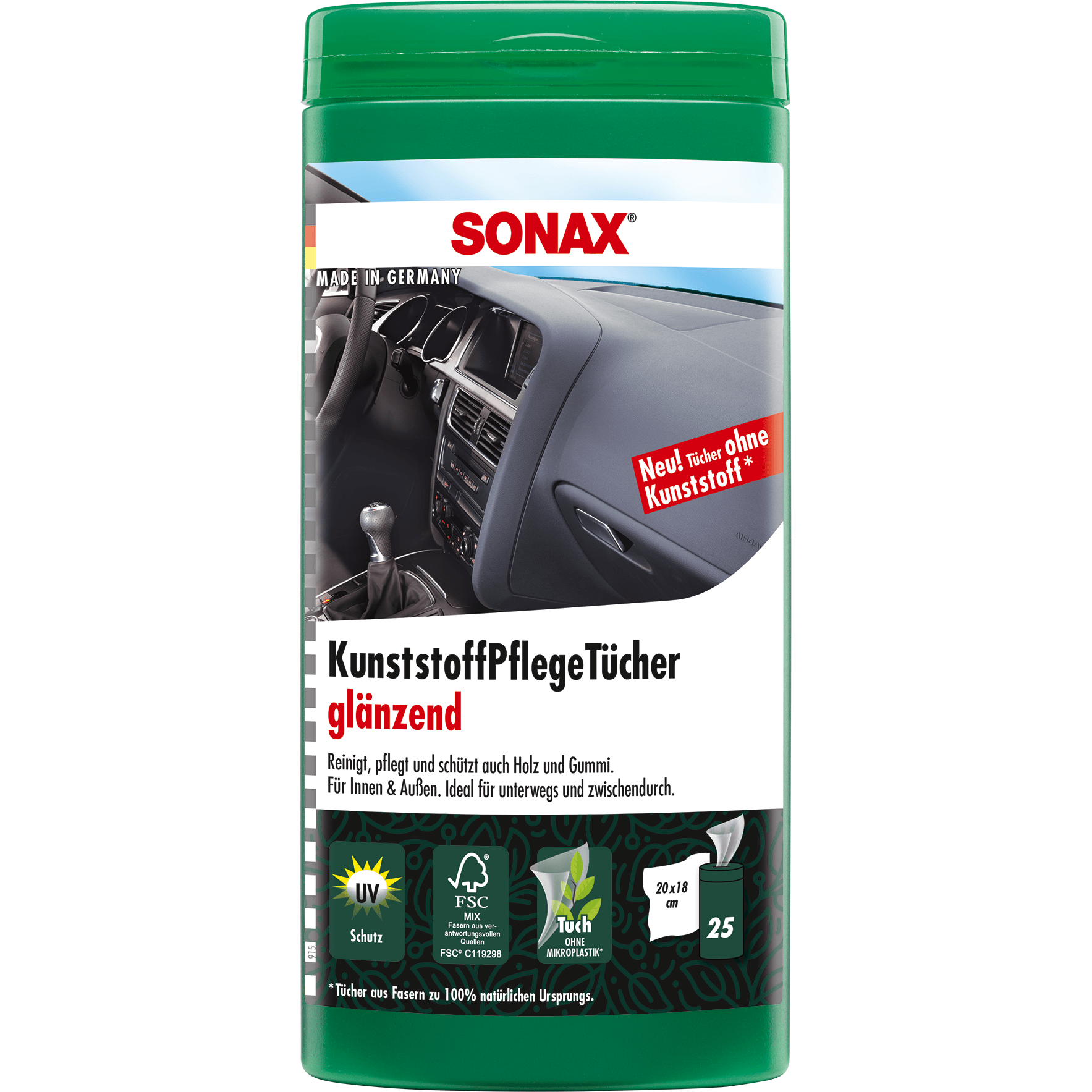 SONAX Kunststofpleje Wipes 25 stk.