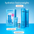 amika hydration heavyweights wash + care routine set for intense moisture. display box pictured next to: hydro rush intense moisture shampoo + conditioner bottles (275 ml / 9.2 oz), dream routine overnight hydration treatment (30 ml / 1 oz), and hydro rush leave-in conditioner (30 ml / 1 oz).