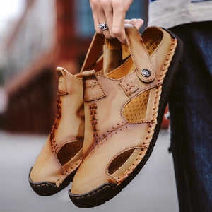 Men's Summer Plus Size Handmade Leather Beach Sandals