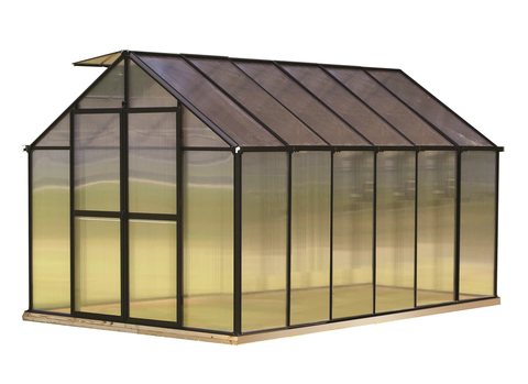 Mont Greenhouse 8FTx 12FT - Black Finish - Premium Package MONT-12-BK- PREMIUM