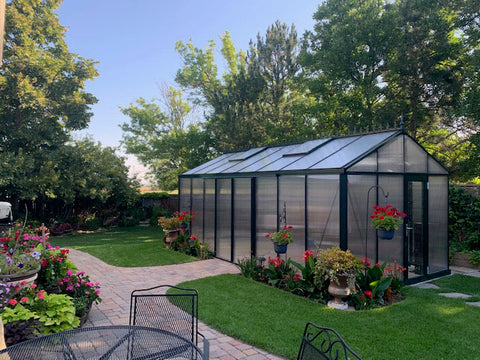 victorian greenhouse in the patio
