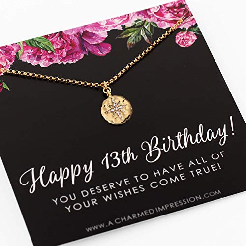 Buy 13th Birthday Gift, CZ Heart Necklace 925 Sterling Silver, Personalised  Girl's Jewellery Gift for Teenager, Gift for Official Teenager Online in  India - Etsy