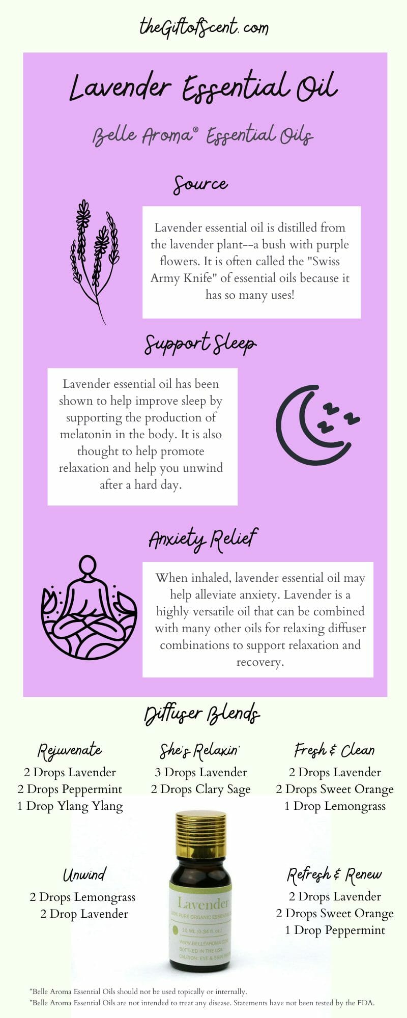 Pure Essential Oil Anxiety Support Sleep Support Lavender