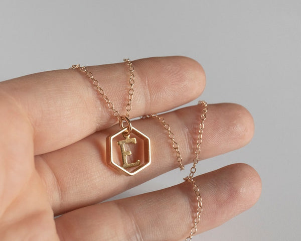 Personalized Hexagon Necklace