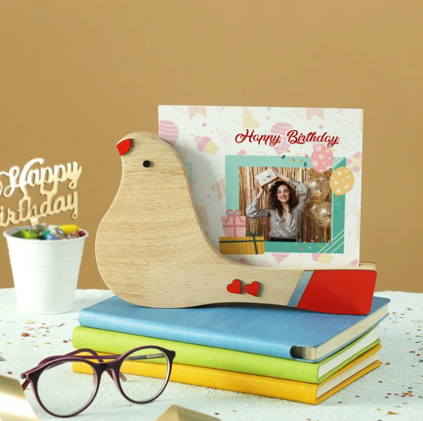 Bird Design Personalized Birthday Photo Frame for Her