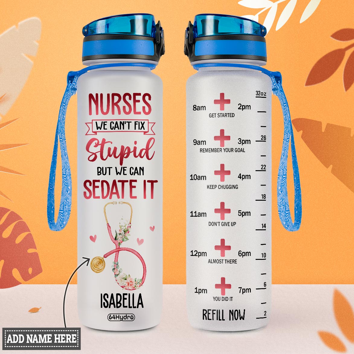 Nurse Funny Sedate It 20 oz Metal Water Bottle – Simply Crafty