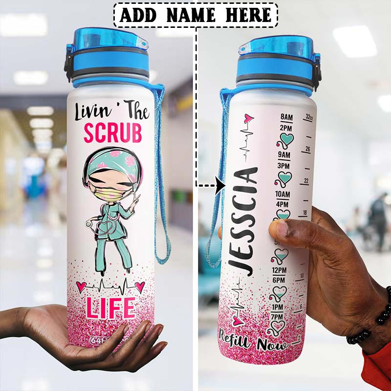 Personalized Water Tracker Bottle - Gift For Nurse - Safety First Drin -  newsvips