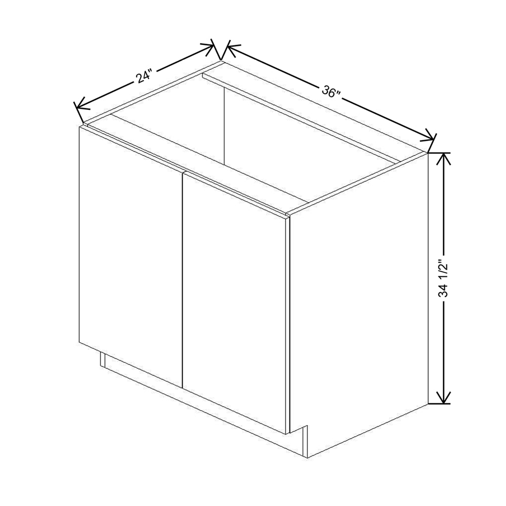 CNC Classic Milano Dune 36" W Full Height Double Door Base Cabinet