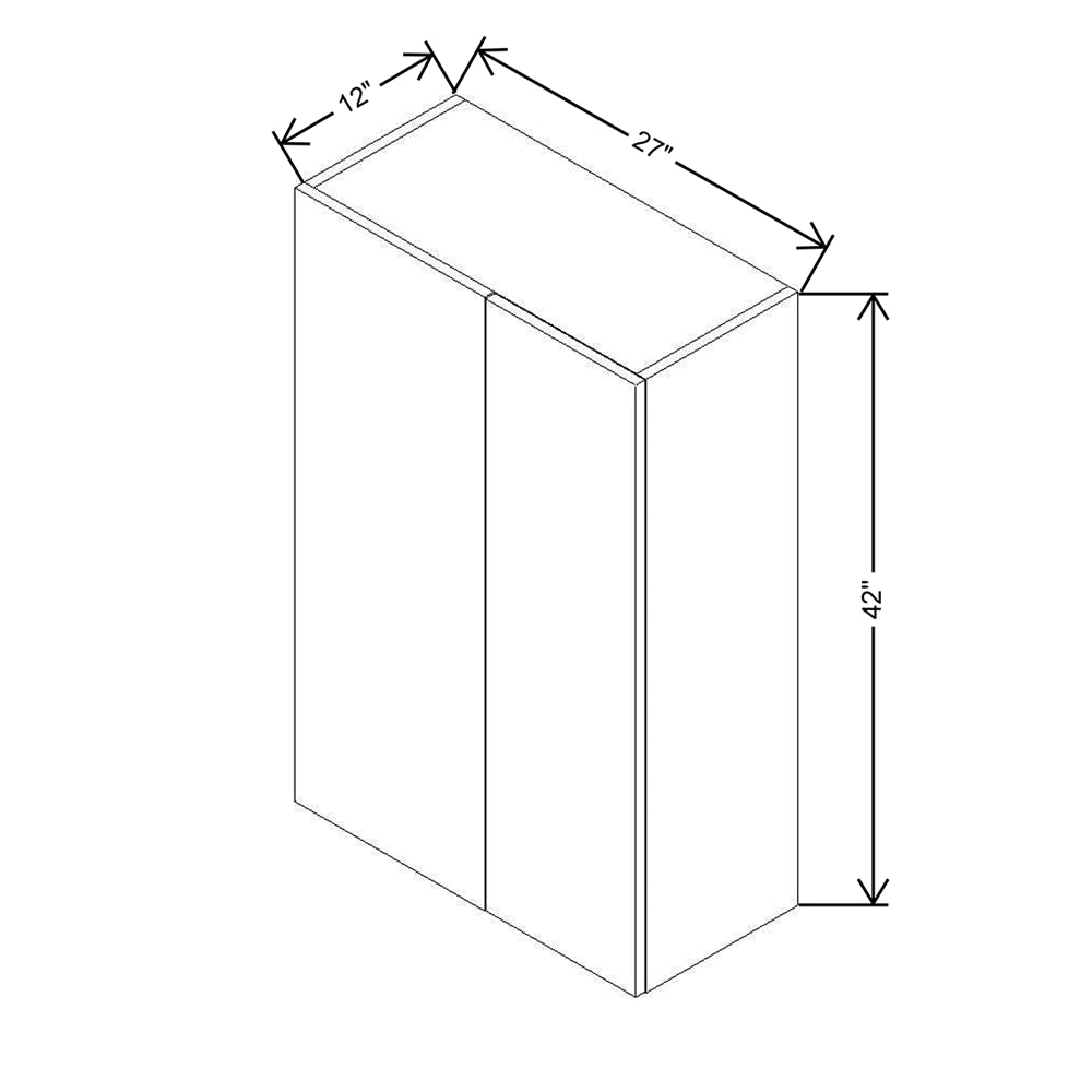 CNC Classic Broadway Silk 27 To 30" W X 42" H Single Door Blind Wall Cabinet