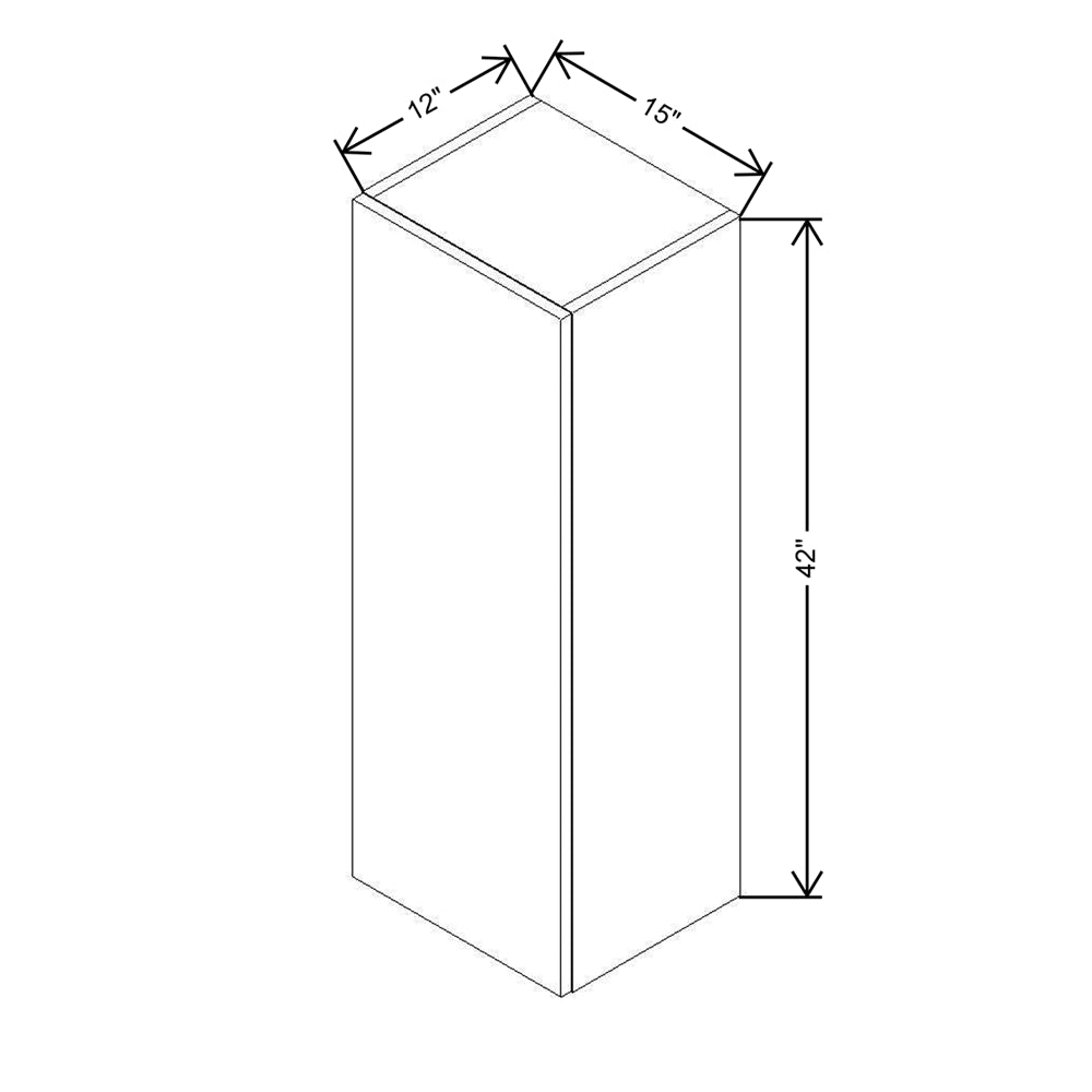 CNC Classic Broadway Almond 15" W X 42" H Single Door Wall Cabinet