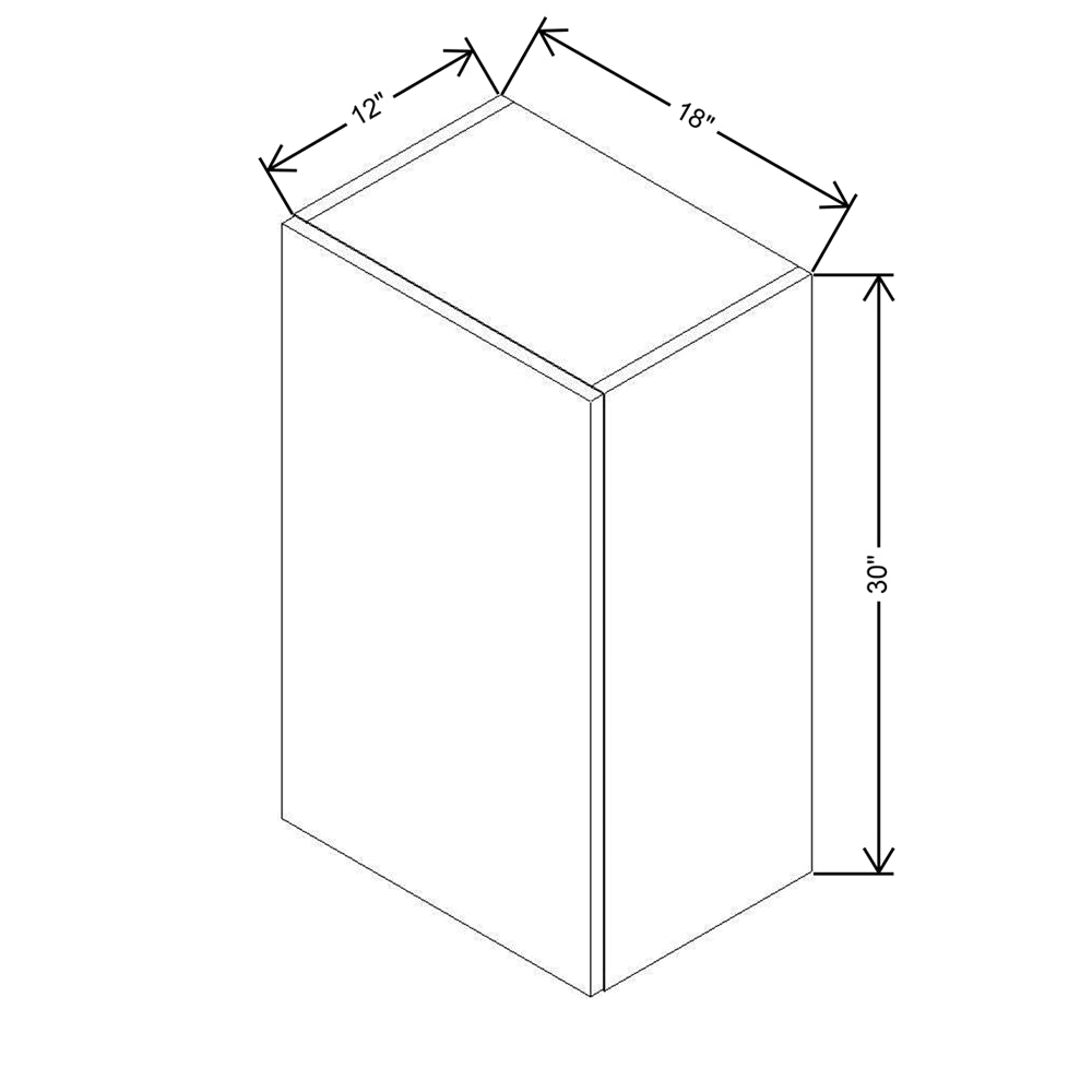 CNC Classic Broadway Graphite 18" W X 30" H Single Door Wall Cabinet