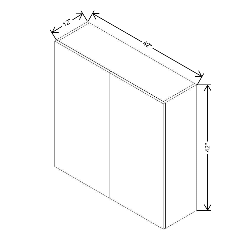 CNC Classic Broadway Graphite 42" W X 42" H Double Door Wall Cabinet