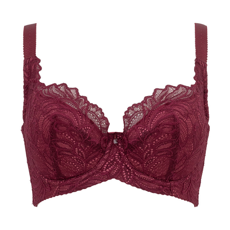 Stencil Flora Aurora Bra - Burgundy - POPRAGEOUS