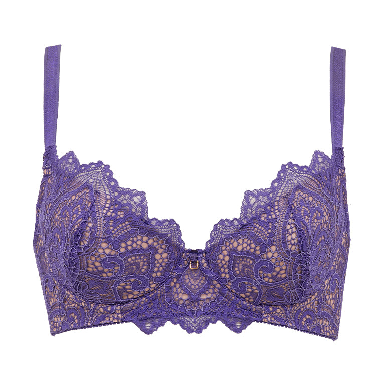 Prélude' Longline Purple Lace Bra By Warner