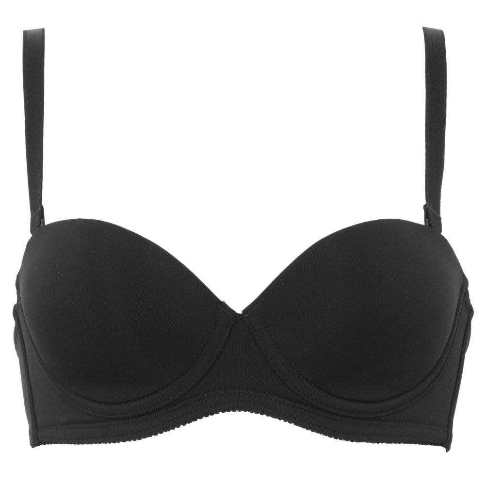 Mlqidk Women's Push Up Bra Padded T Shirt Bras No Underwire Plunge Black  38D 