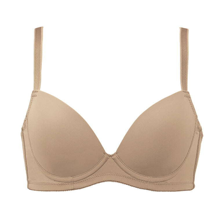 Buy WhyShy Molded Wireless Laced Design Biege Color Bra - by