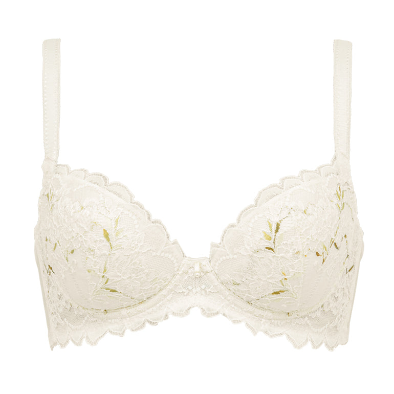 Buy Zivame Lace Embrace Wired Moderate Push Up White Bra at Rs.1295 online