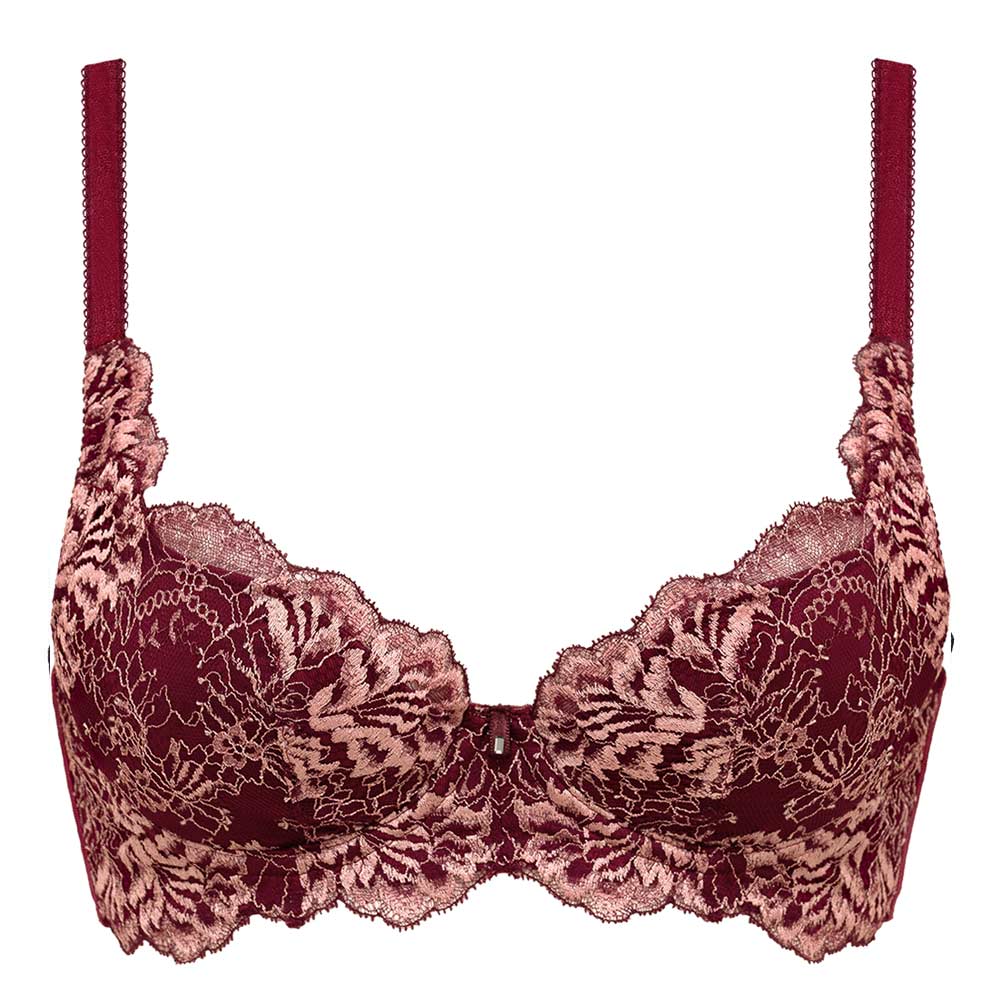 Buy Lovable All Over Scallop Lace Wirefree Bra- Maroon at Rs.599