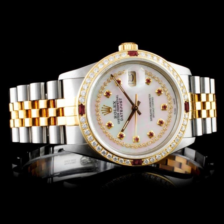 rolex oyster perpetual datejust 18k ss