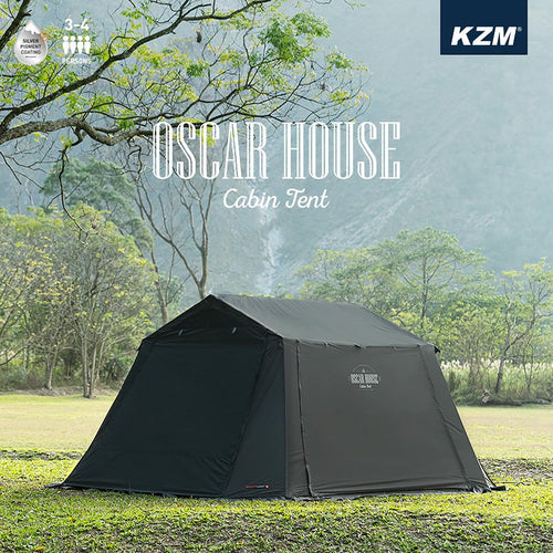 KZM オスカーハウスキャビンテント キャンプ テント 3～4人用 フルクローズ カズミ アウトドア KZM OUTDOOR OSCAR HOUSE CABIN TENT