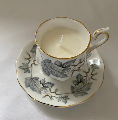 vintage tea cup candle