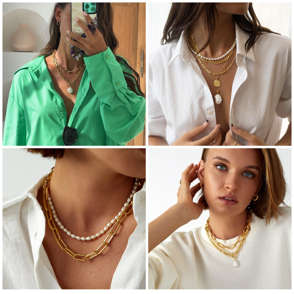 chunky gold and pearls necklace