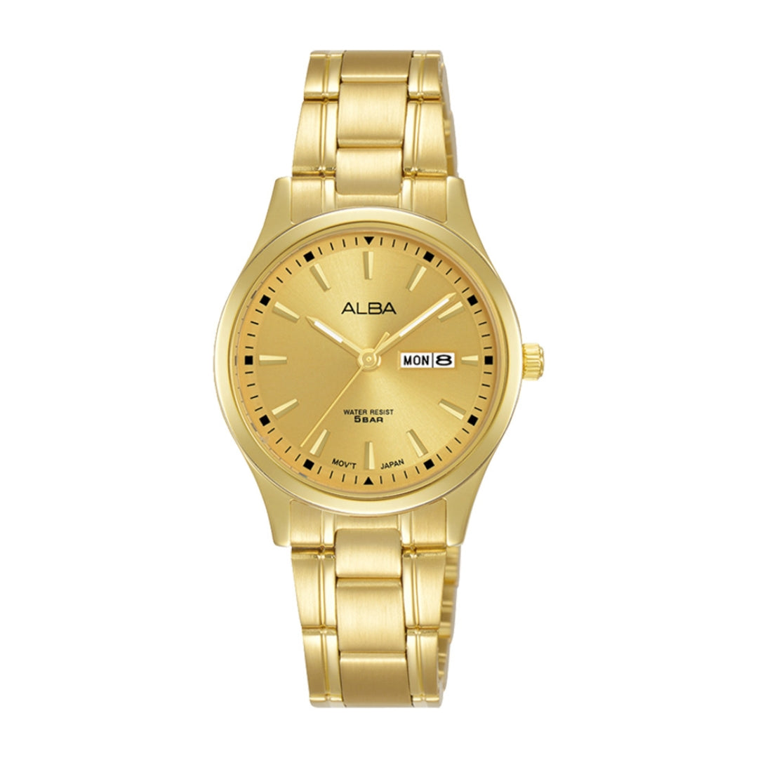 ALBA by Seiko Prestige AN8044X1 Gold Dial Women's Automatic Watch 28mm –  ALBA by Seiko Philippines