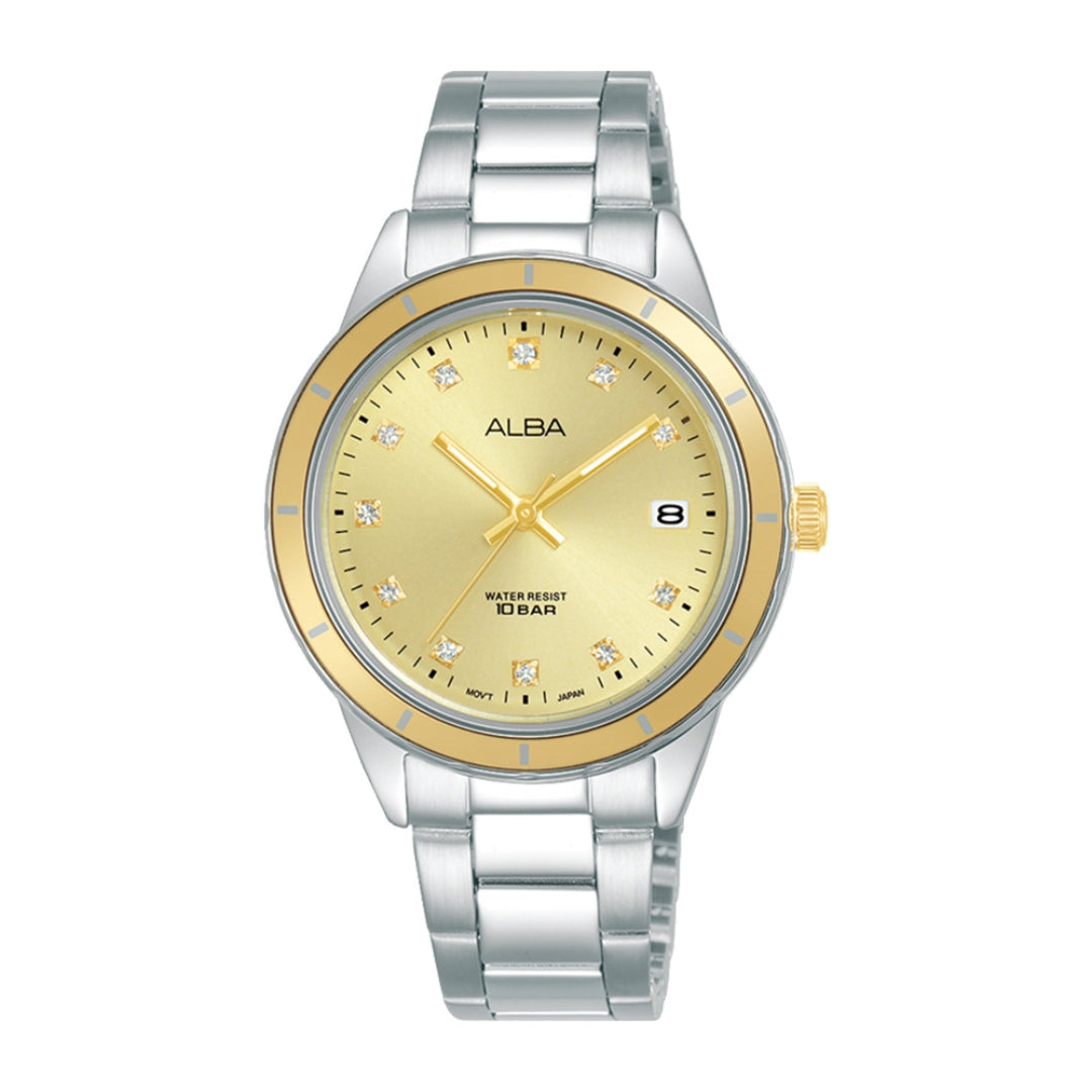 ALBA by Seiko Active AG8M85X1 Gold Dial Women's Quartz Watch 34mm – ALBA by  Seiko Philippines