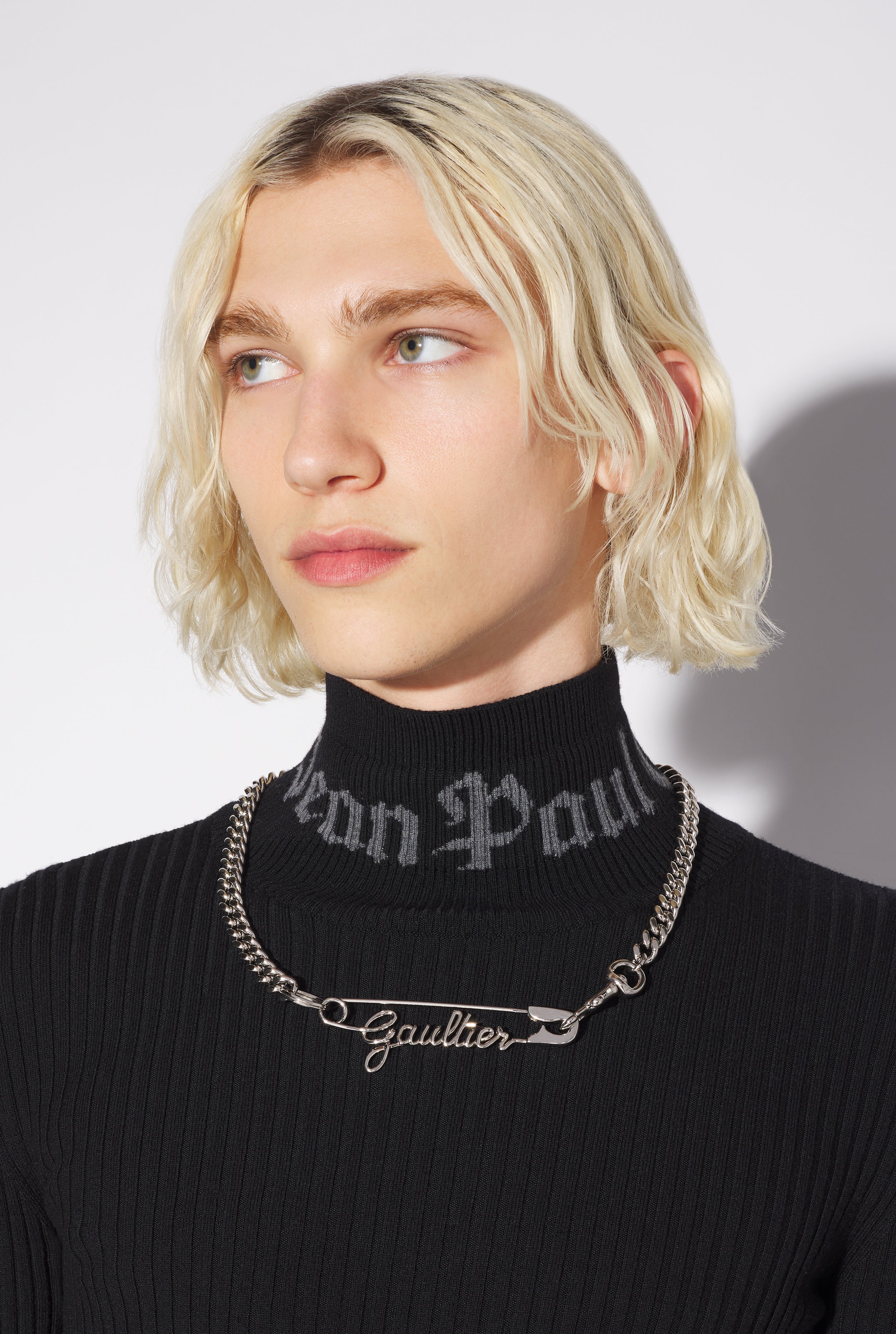 The Silver-Tone Gaultier Safety Pin Necklace
